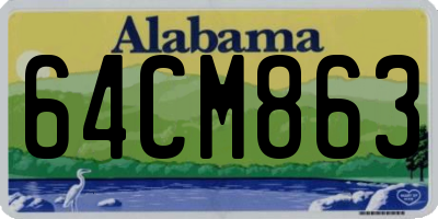 AL license plate 64CM863