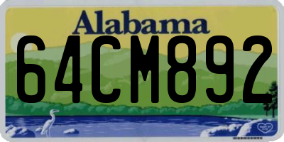 AL license plate 64CM892