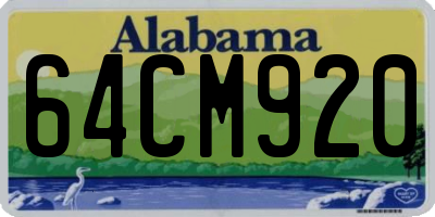 AL license plate 64CM920