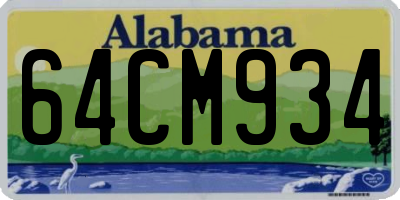 AL license plate 64CM934