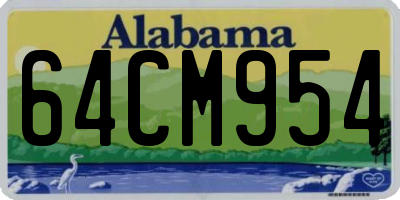 AL license plate 64CM954