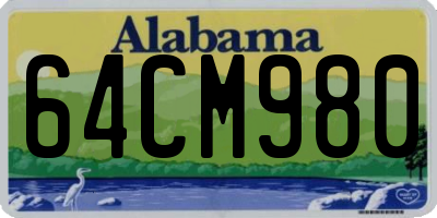 AL license plate 64CM980