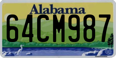 AL license plate 64CM987