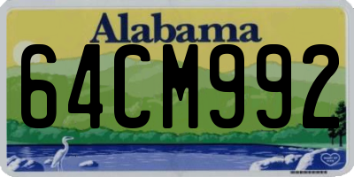 AL license plate 64CM992