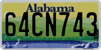 AL license plate 64CN743