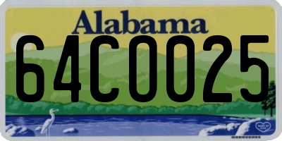 AL license plate 64CO025
