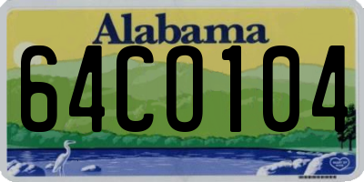 AL license plate 64CO104
