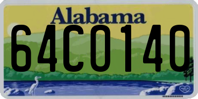 AL license plate 64CO140