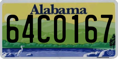 AL license plate 64CO167