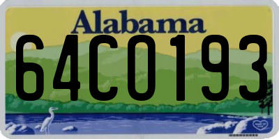 AL license plate 64CO193