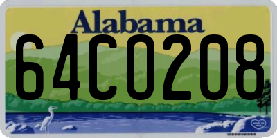 AL license plate 64CO208
