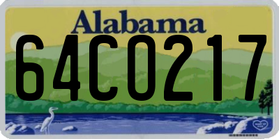 AL license plate 64CO217