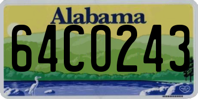 AL license plate 64CO243