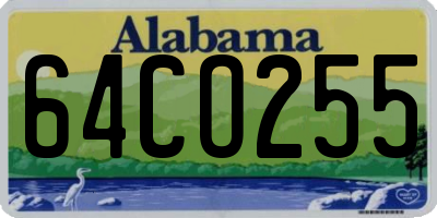 AL license plate 64CO255