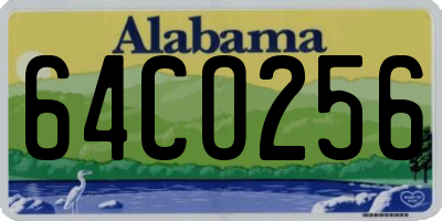 AL license plate 64CO256