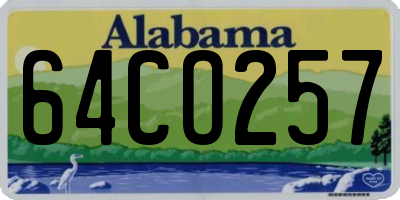 AL license plate 64CO257