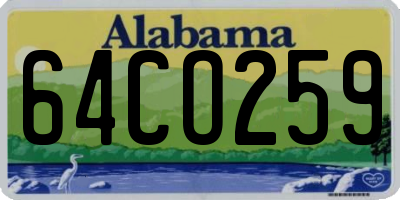 AL license plate 64CO259