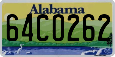 AL license plate 64CO262