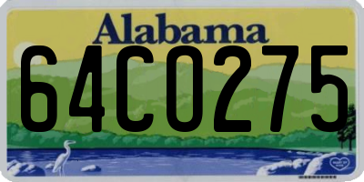 AL license plate 64CO275