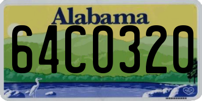 AL license plate 64CO320