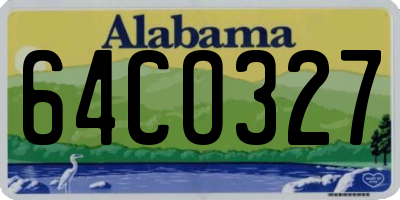AL license plate 64CO327