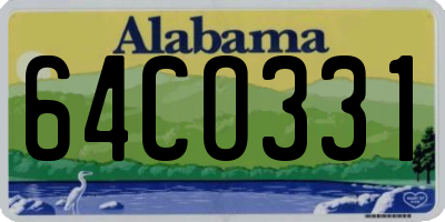 AL license plate 64CO331