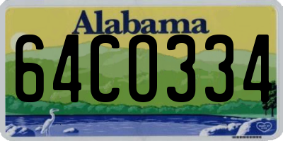 AL license plate 64CO334