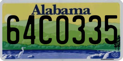 AL license plate 64CO335
