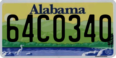 AL license plate 64CO340