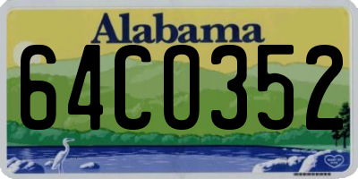 AL license plate 64CO352