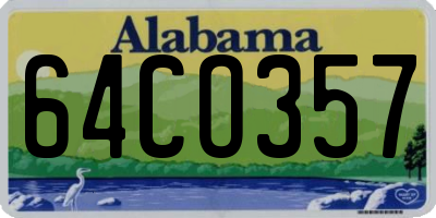 AL license plate 64CO357