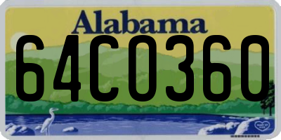 AL license plate 64CO360