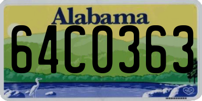 AL license plate 64CO363
