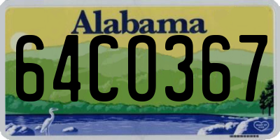 AL license plate 64CO367