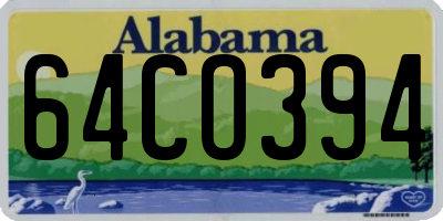AL license plate 64CO394