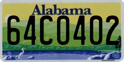 AL license plate 64CO402