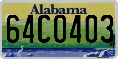 AL license plate 64CO403