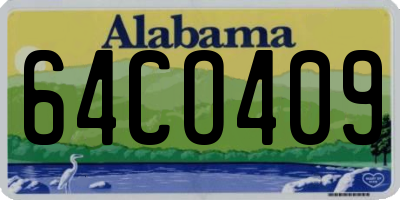 AL license plate 64CO409