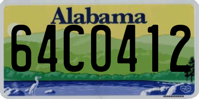 AL license plate 64CO412