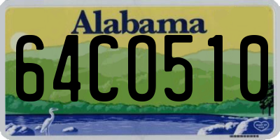AL license plate 64CO510