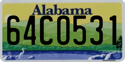 AL license plate 64CO531