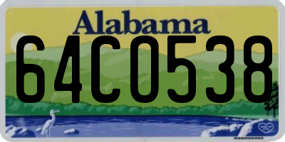 AL license plate 64CO538