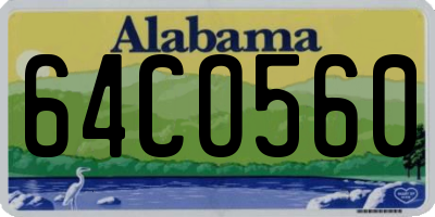 AL license plate 64CO560