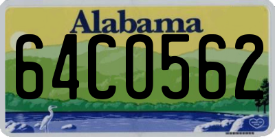 AL license plate 64CO562