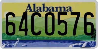 AL license plate 64CO576