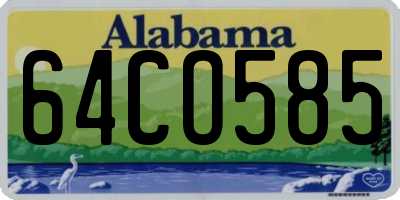 AL license plate 64CO585
