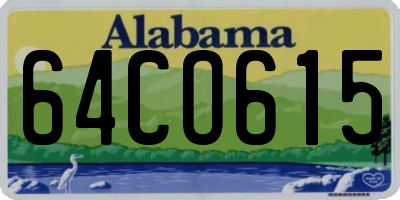 AL license plate 64CO615