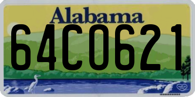 AL license plate 64CO621