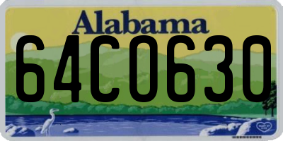 AL license plate 64CO630