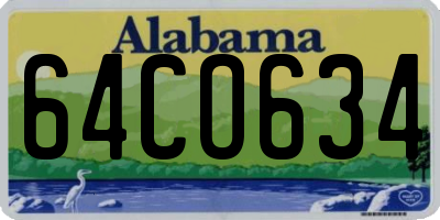 AL license plate 64CO634